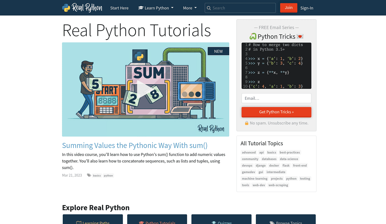 Real Python Tutorials